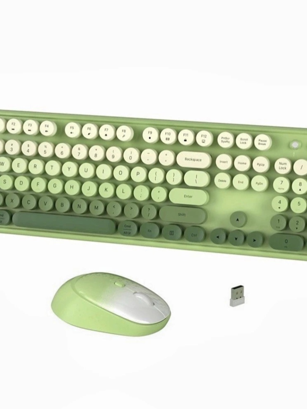 Ubotie Colorful Wireless Keyboard and Mouse Combo Green